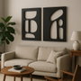 Wallity Conjunto de 2 Pinturas Decorativas de MDF 40 x 60 cm Negro